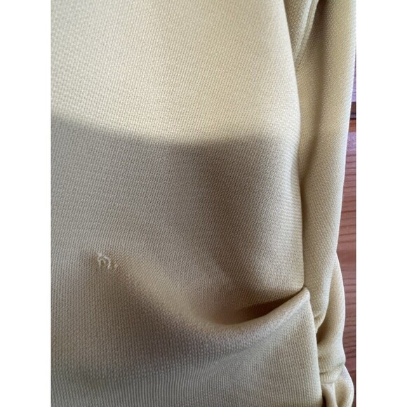 Ann Taylor sleeveless Midi Round Neck Lined Ruched mustard yellow XL Dress - Picture 5 of 5